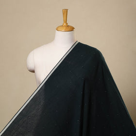 Green - handloom organic kala cotton fabric 03 - handcrafted