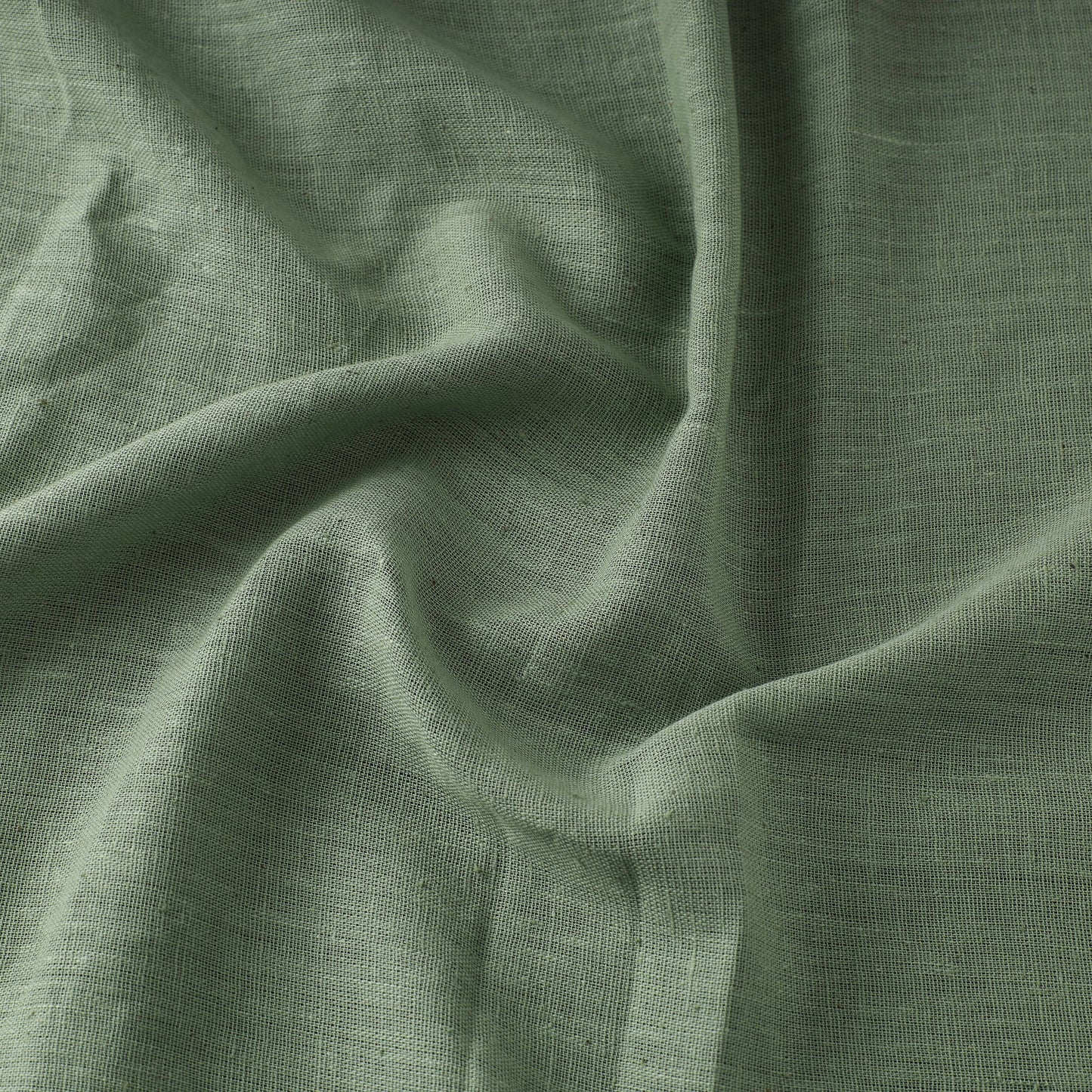 Green - handloom organic kala cotton fabric 09 - handcrafted