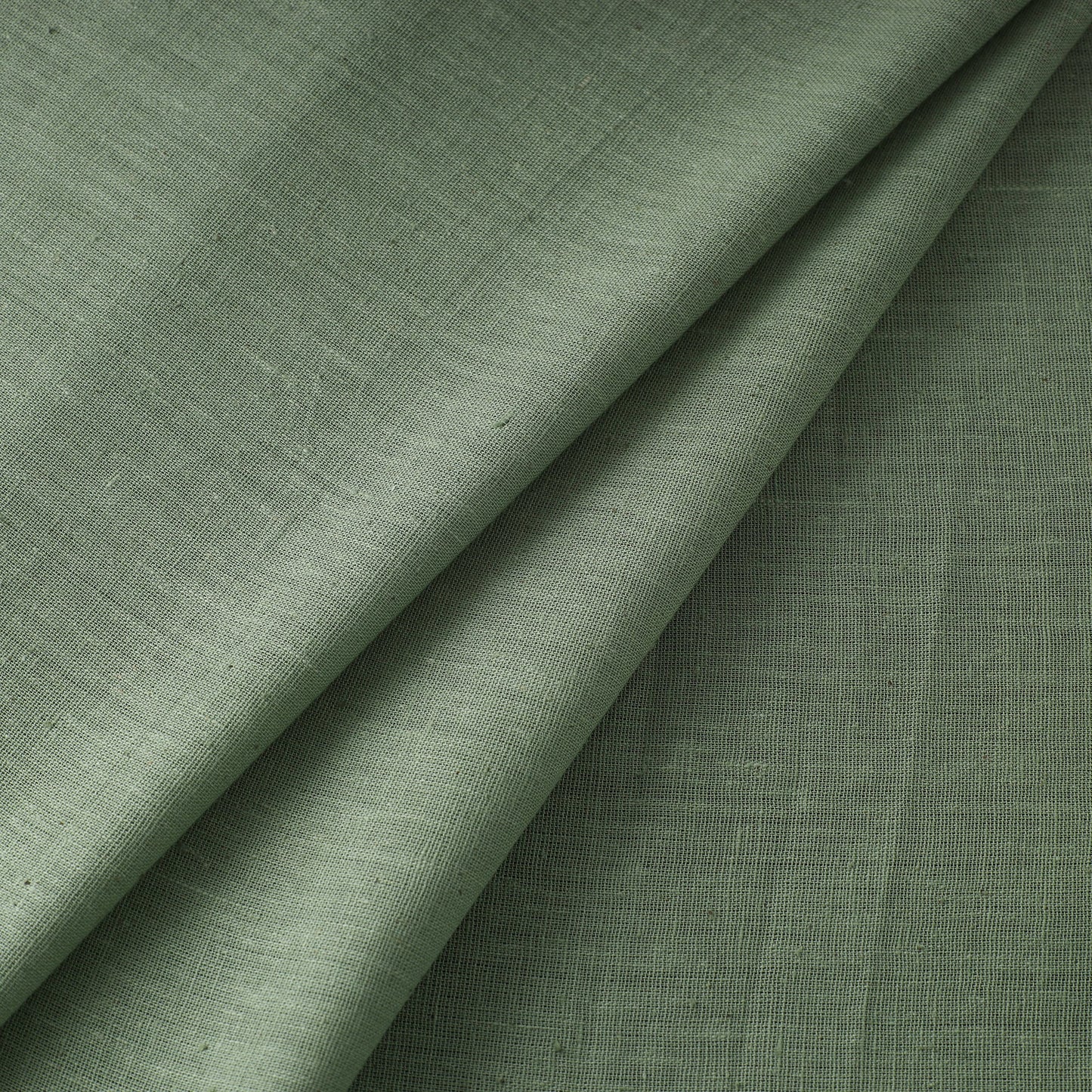 Green - handloom organic kala cotton fabric 09 - handcrafted