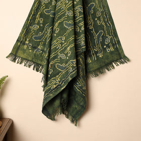 Green - Handloom Block Printed Cotton Bindaas Towel 36