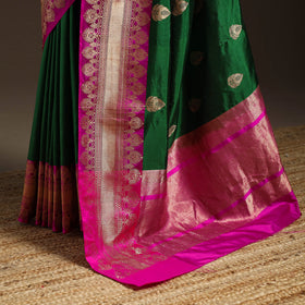 Green - handloom pure katan silk kaduwa zari buti banarasi