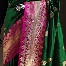 Green - handloom pure katan silk kaduwa zari buti banarasi