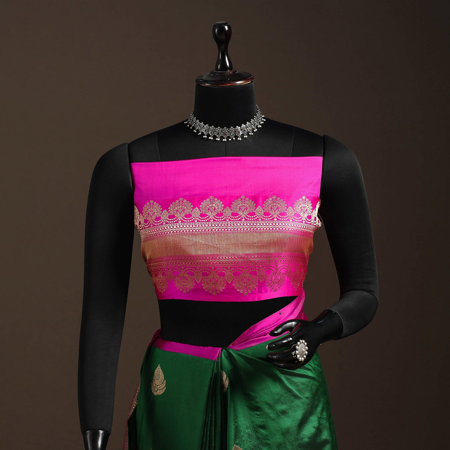 Green - handloom pure katan silk kaduwa zari buti banarasi