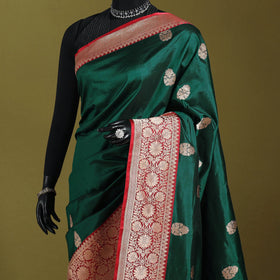 Green - handloom pure katan silk kaduwa zari buti banarasi
