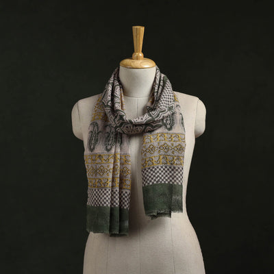 Handloom pure wool natural dyed hand block print bagru