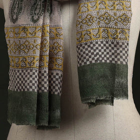 Handloom pure wool natural dyed hand block print bagru