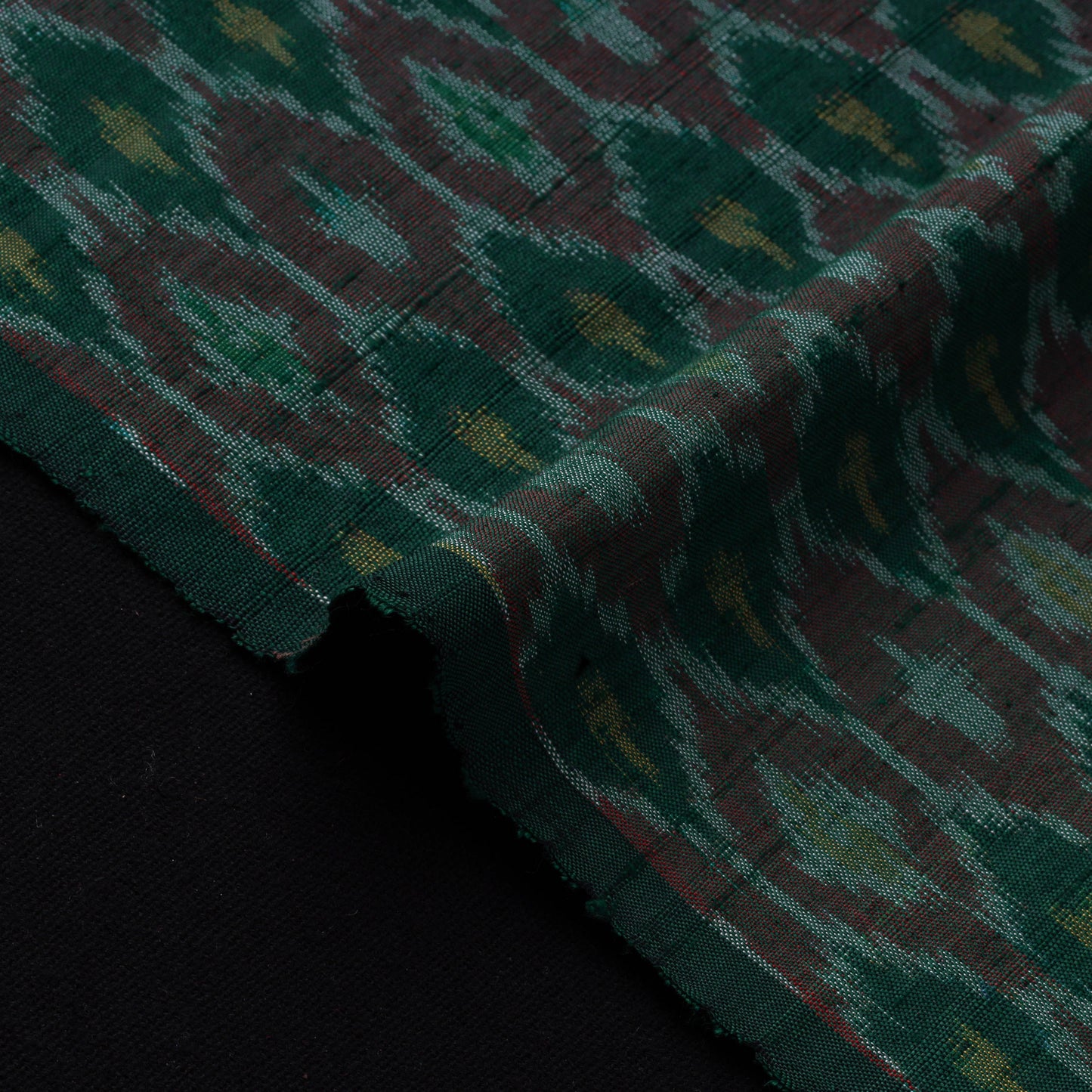 Handloom raw silk pochampally ikat fabric 08 - handcrafted