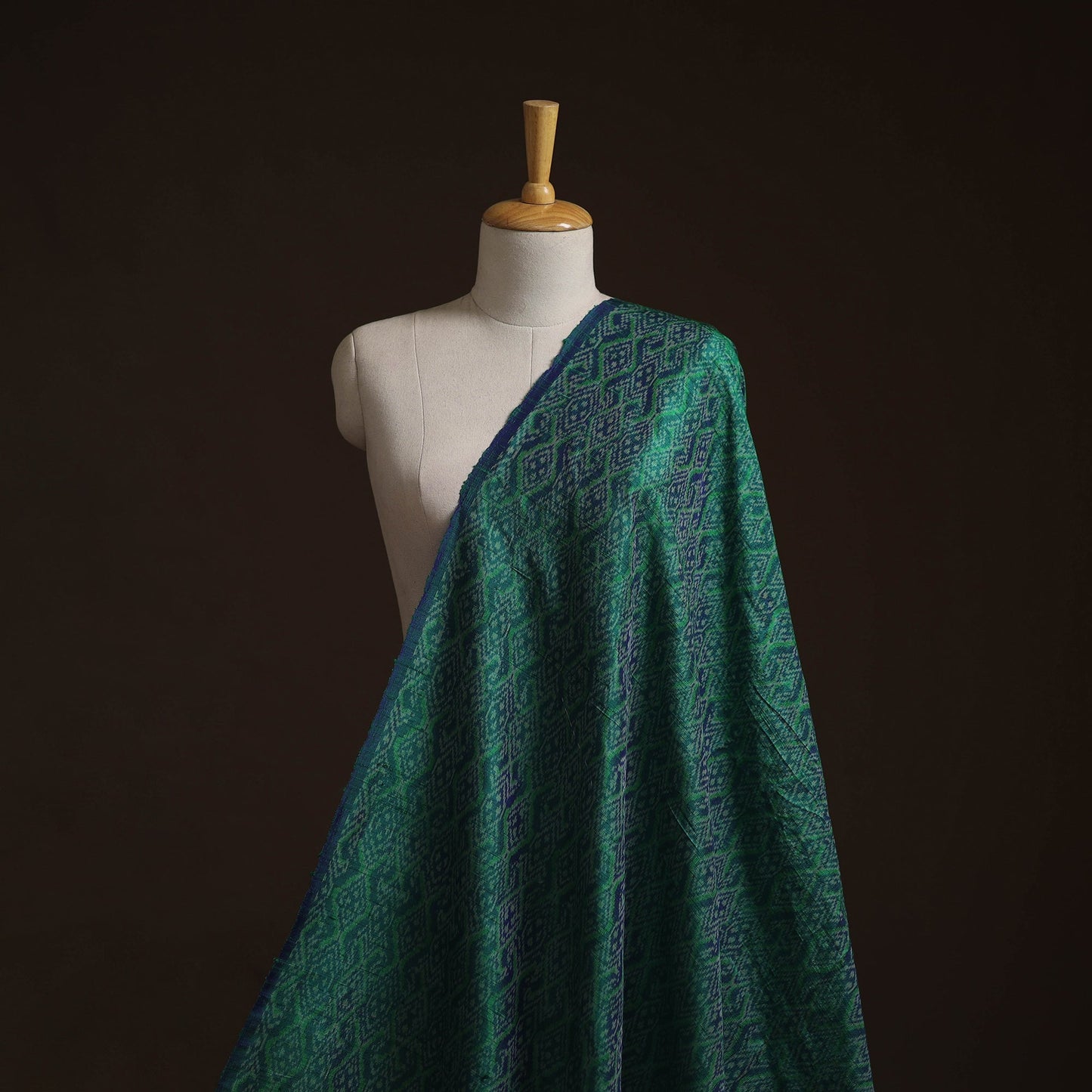 Handloom raw silk pochampally ikat fabric 10 - handcrafted