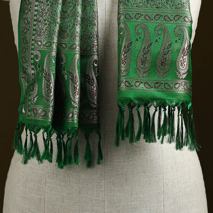 Handloom semi silk jacquard weave banarasi stole
