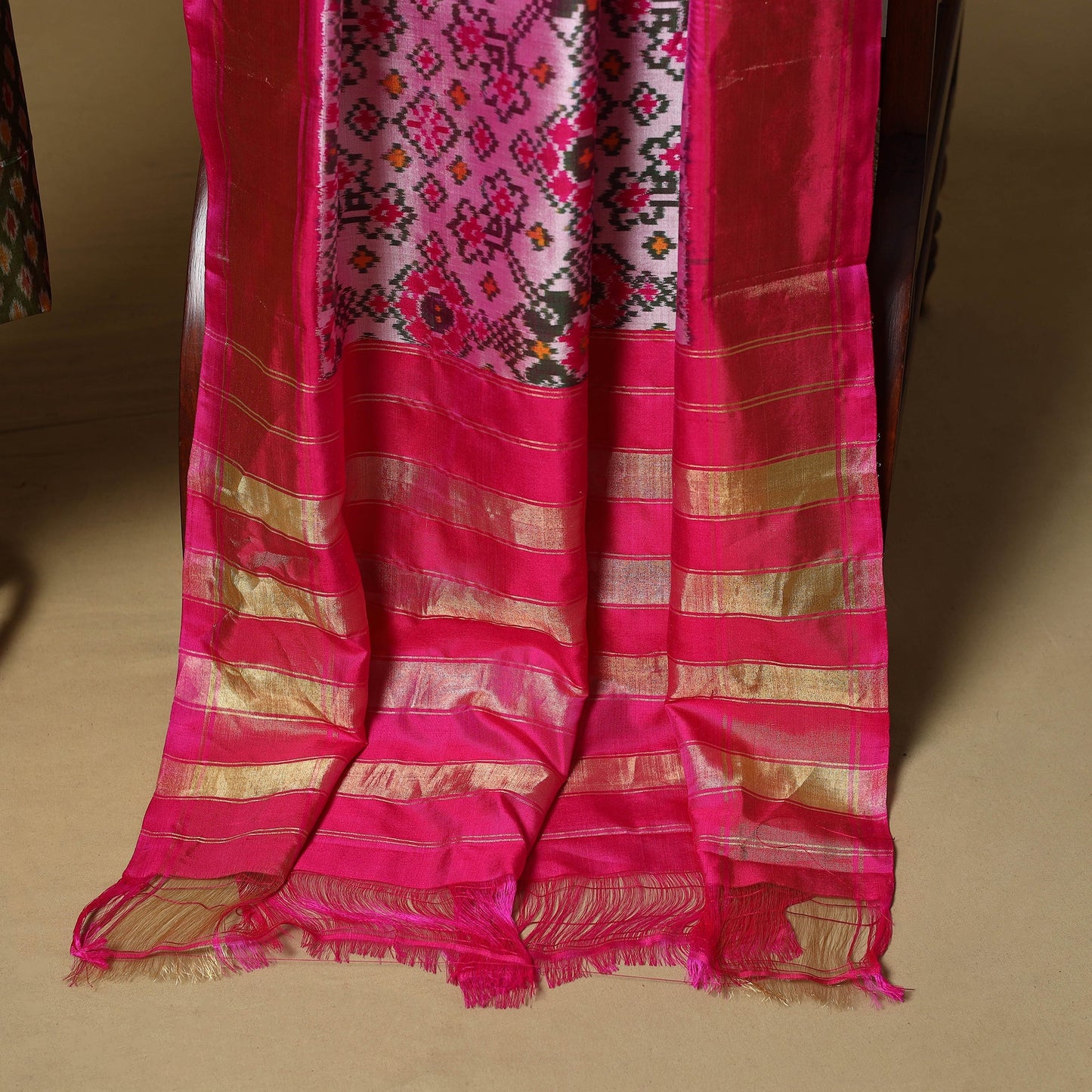 Handloom sico pochampally ikat 2pc unstitched dress