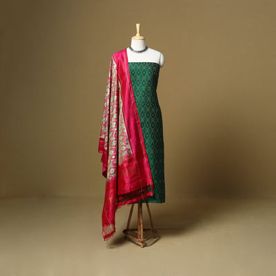 Handloom sico pochampally ikat 2pc unstitched dress