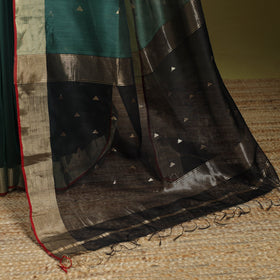 Green - handloom silk cotton buti maheshwari saree