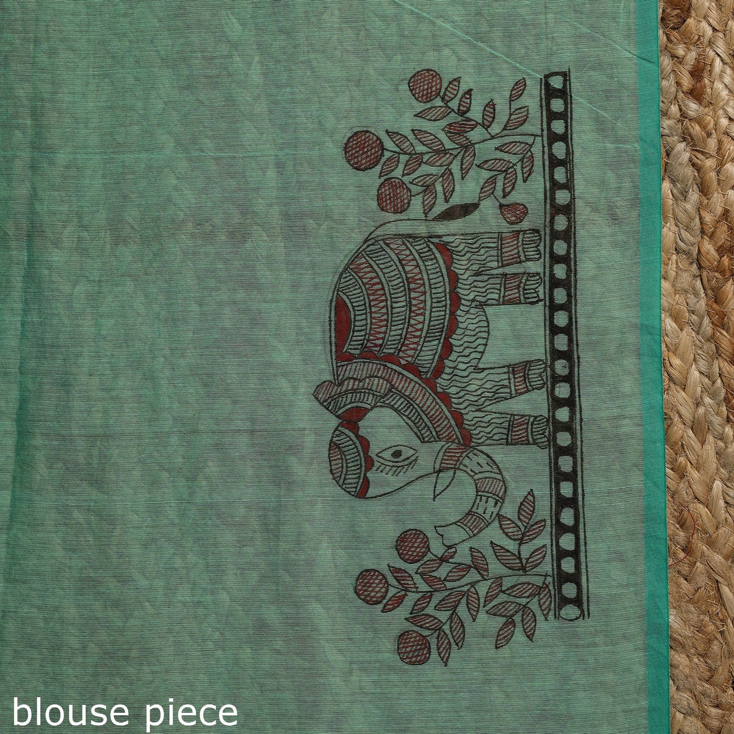 Handloom silk cotton handpainted madhubani saree 06