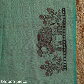 Handloom silk cotton handpainted madhubani saree 06