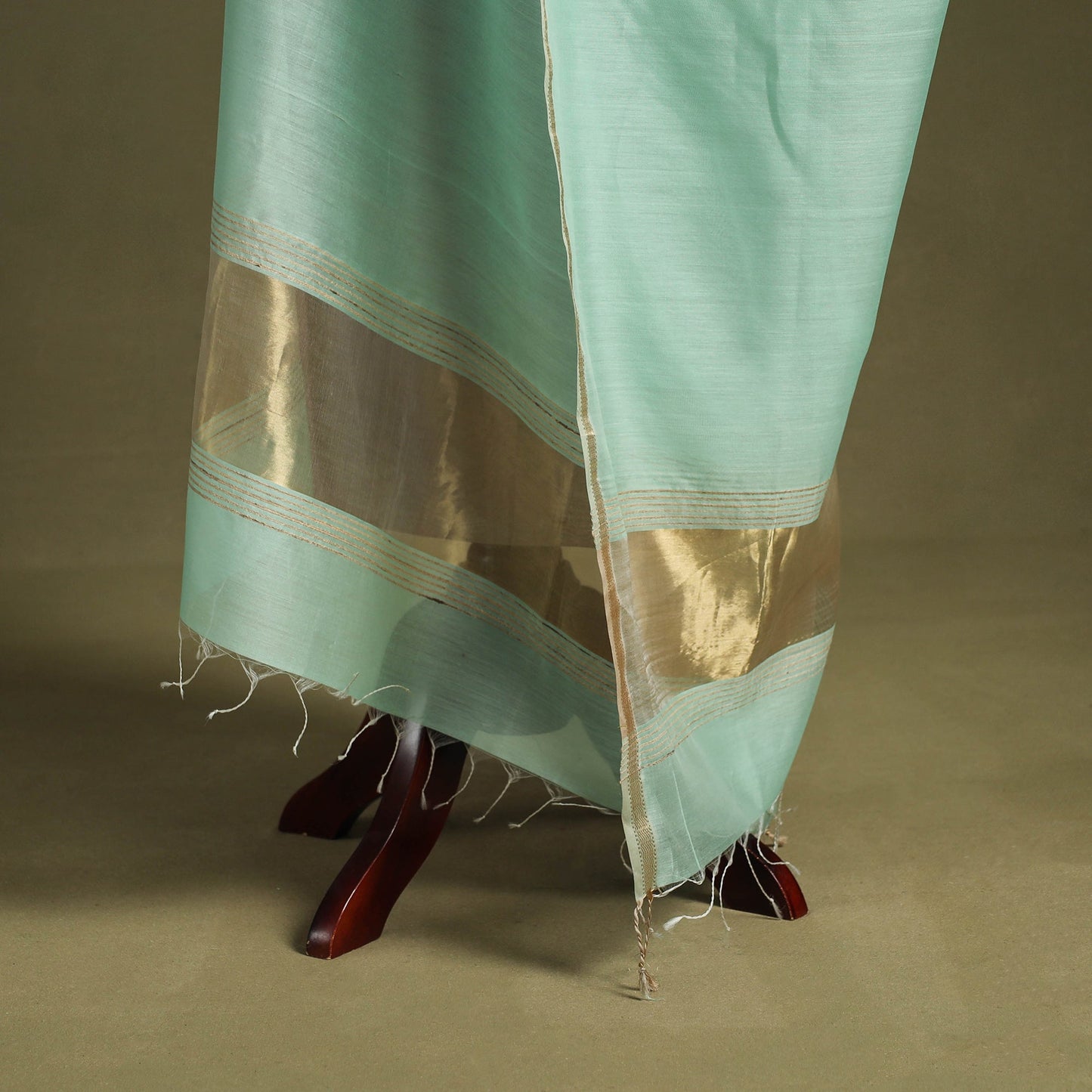 Green - handloom silk cotton maheshwari dupatta 36