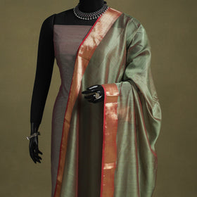 Green - handloom silk cotton maheshwari dupatta 46