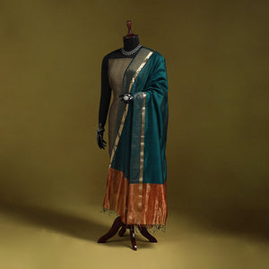 Handloom silk cotton maheshwari dupatta with zari border 29