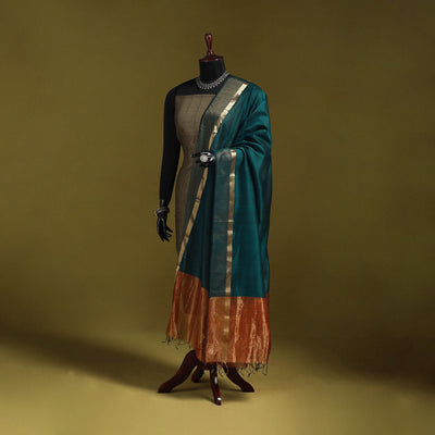 Handloom silk cotton maheshwari dupatta with zari border 29