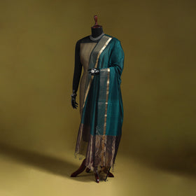 Handloom silk cotton maheshwari dupatta with zari border 30