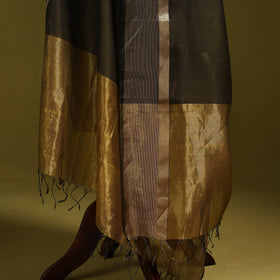 Handloom silk cotton maheshwari dupatta with zari border 33