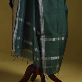 Handloom silk cotton stripes maheshwari dupatta with zari