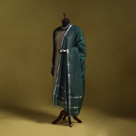 Handloom silk cotton stripes maheshwari dupatta with zari
