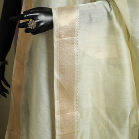 Green - handloom silk cotton tissue zari maheshwari dupatta