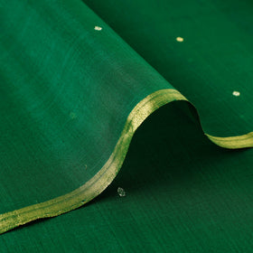 Green - handloom silk cotton zari buti chanderi fabric 06
