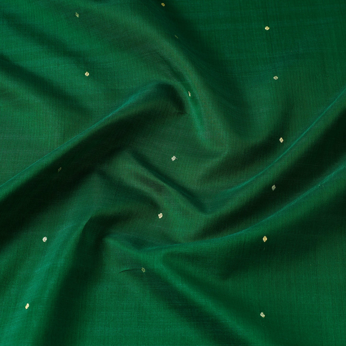 Green - handloom silk cotton zari buti chanderi fabric 06