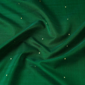 Green - handloom silk cotton zari buti chanderi fabric 06