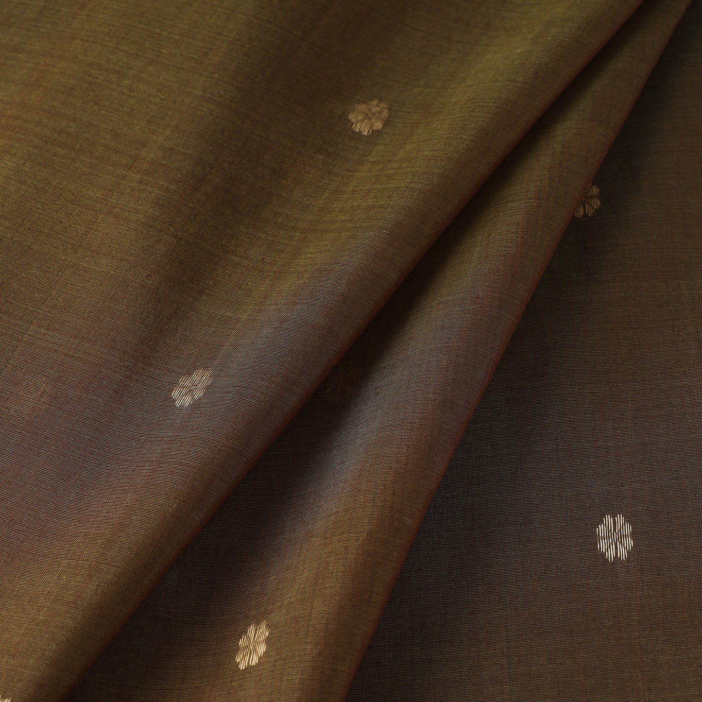 Green - handloom silk cotton zari buti chanderi fabric 13