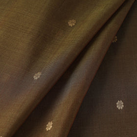 Green - handloom silk cotton zari buti chanderi fabric 13