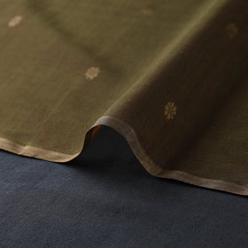 Green - handloom silk cotton zari buti chanderi fabric 13