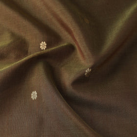 Green - handloom silk cotton zari buti chanderi fabric 13