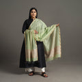 Green - handloom silk cotton zari work maheshwari dupatta