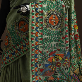 Handloom tussar silk handpainted madhubani saree 04