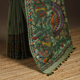 Handloom tussar silk handpainted madhubani saree 04