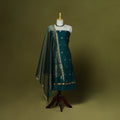 Handloom zari buti chanderi silk 2pc unstitched dress