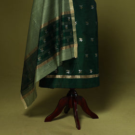 Handloom zari buti chanderi silk 2pc unstitched dress