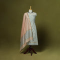 Handloom zari buti chanderi silk 2pc unstitched dress