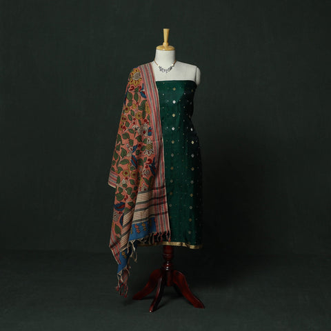 Handloom zari buti chanderi silk 2pc unstitched dress