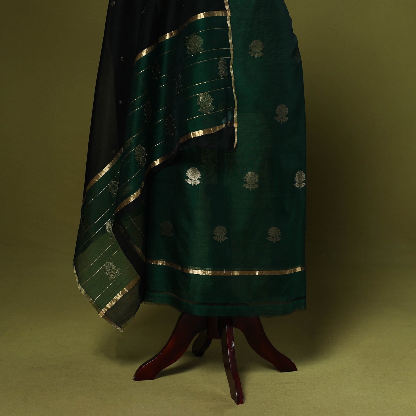 Handloom zari buti chanderi silk 2pc unstitched dress