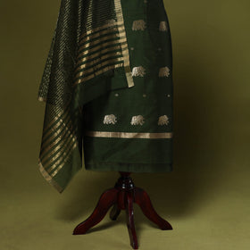Handloom zari buti chanderi silk 2pc unstitched dress
