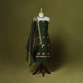 Handloom zari buti chanderi silk 2pc unstitched dress