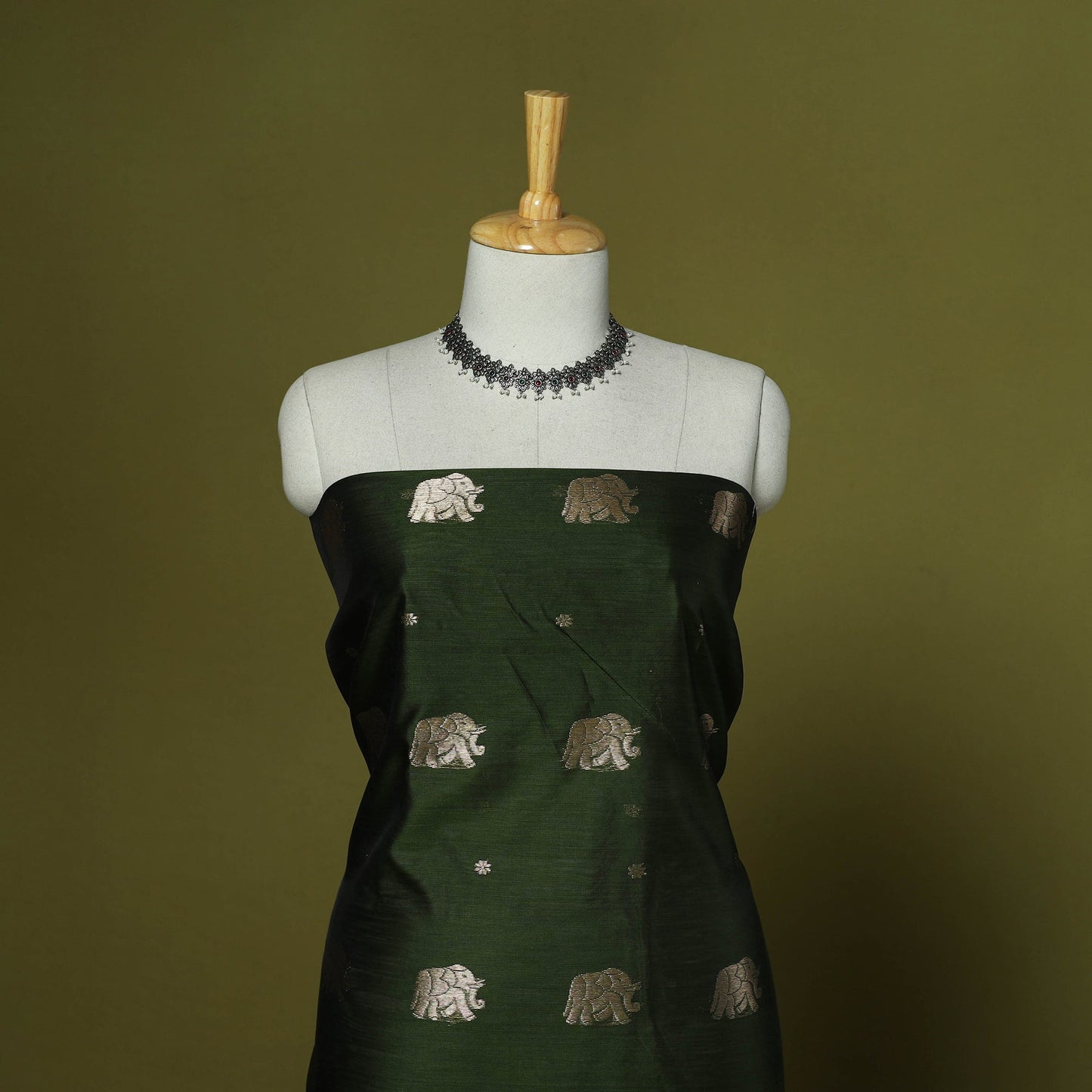 Handloom zari buti chanderi silk 2pc unstitched dress