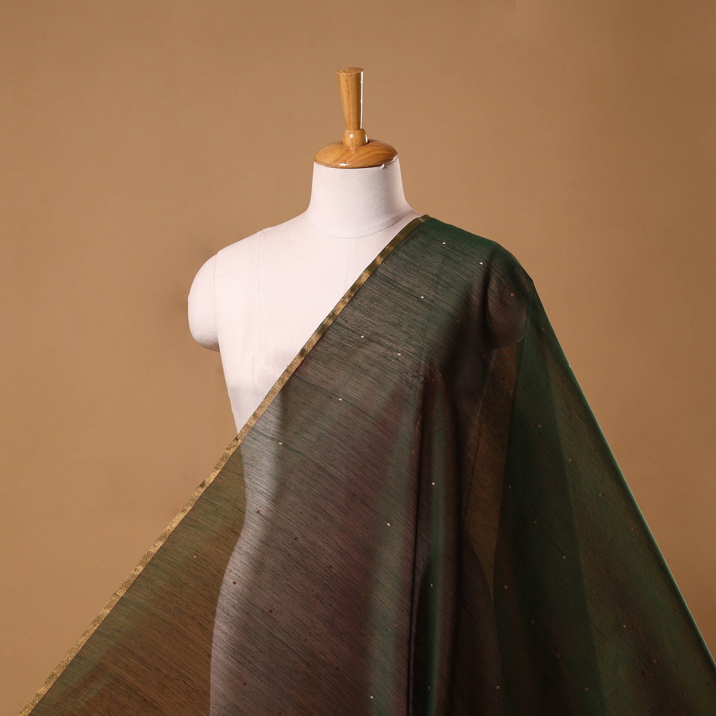 Handloom zari buti chanderi silk fabric 08 - handcrafted