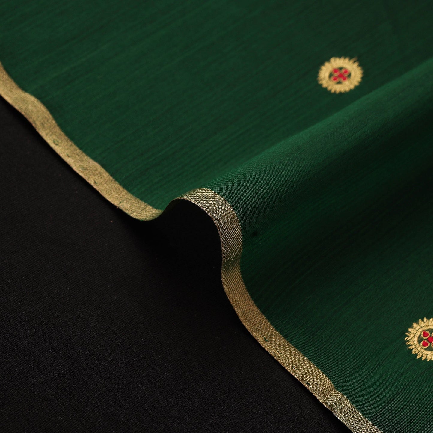 Handloom zari buti chanderi silk fabric 34 - handcrafted