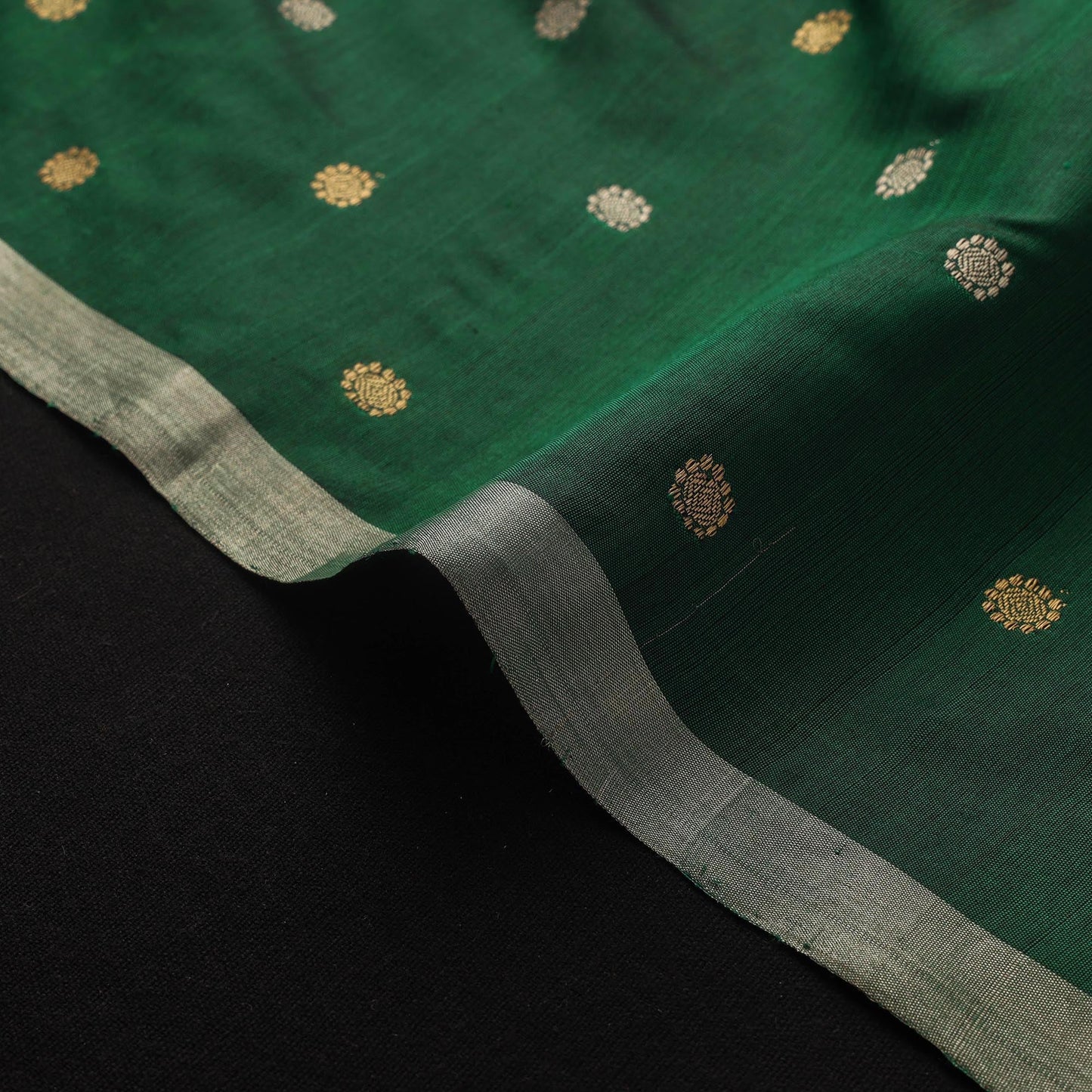 Handloom zari buti pure chanderi silk fabric 06