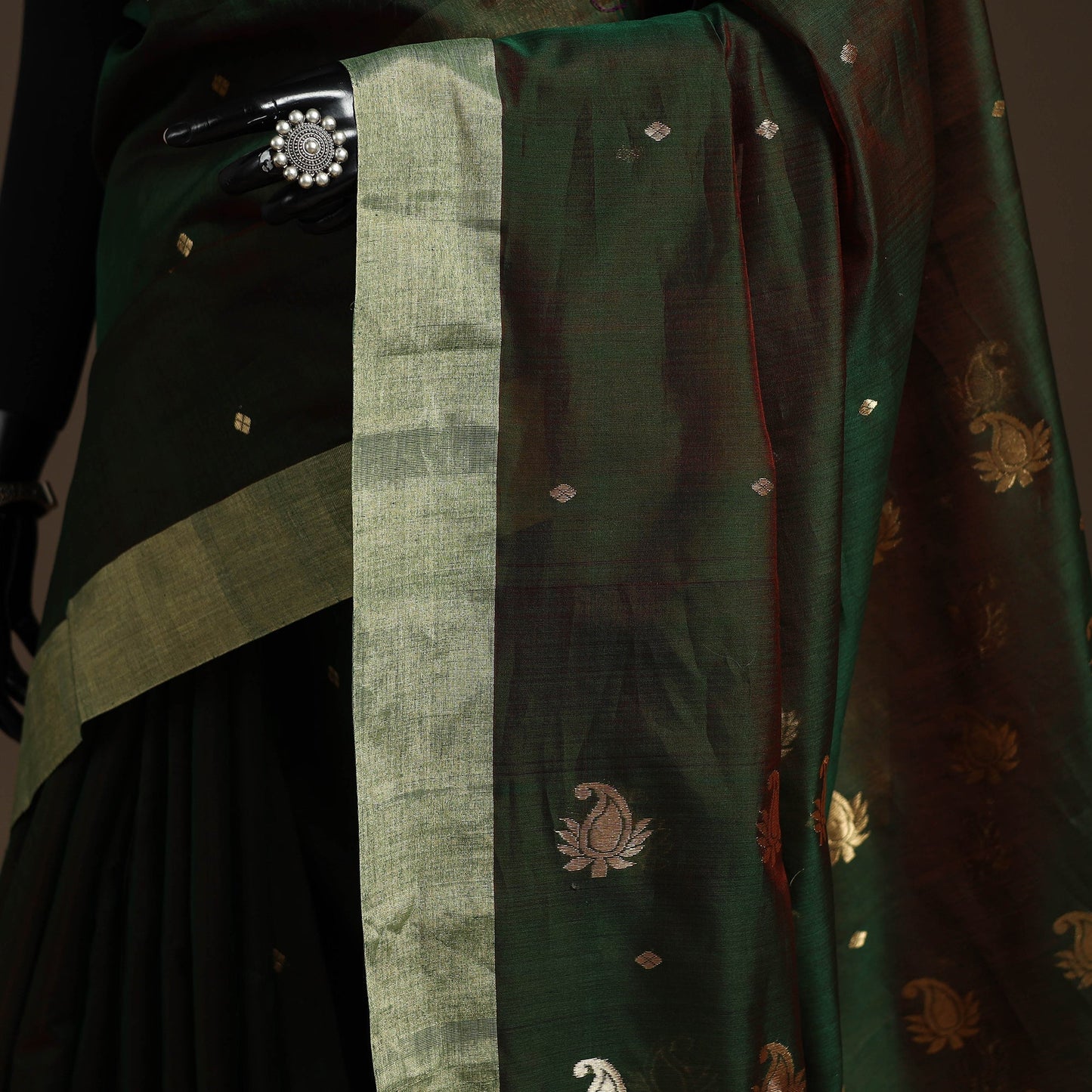 Handloom zari work chanderi silk saree 04 - handcrafted