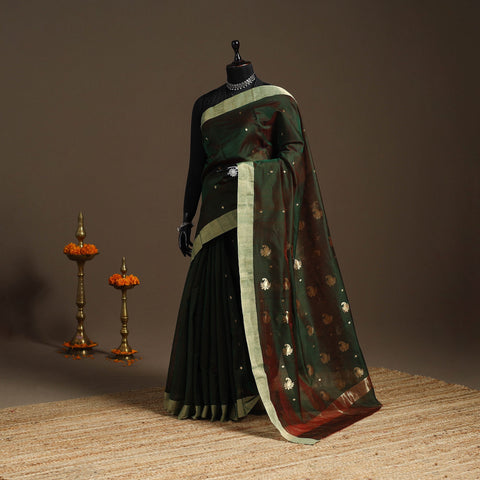 Handloom zari work chanderi silk saree 04 - handcrafted